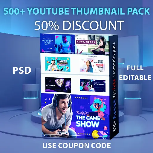 500+ YouTube Thumbnail Pack (PSD)