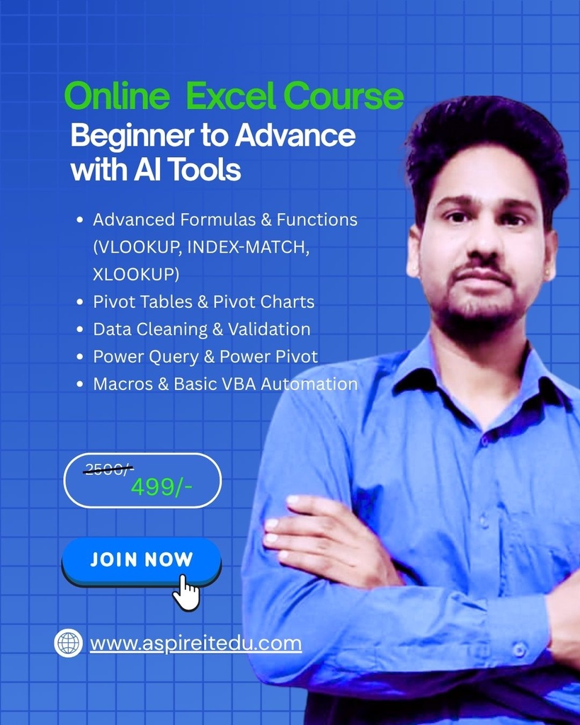 Advance Excel Course Basic to Advance (with Chat GPT & AI Tools)